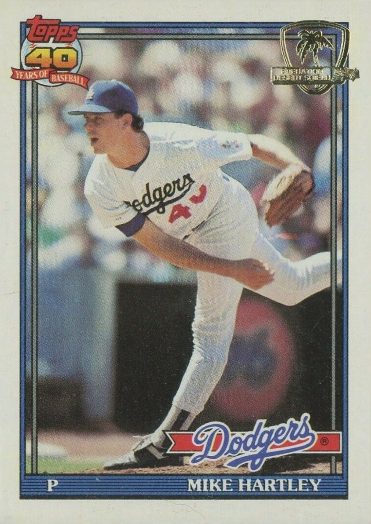 1991 Topps Desert Shield Mike Hartley #199 Baseball Card