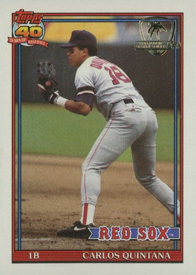 1991 Topps Desert Shield Carlos Quintana #206 Baseball Card