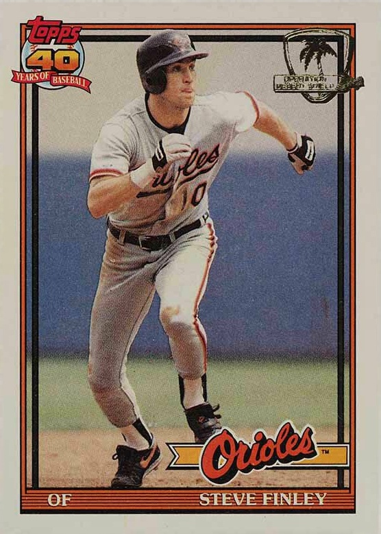 1991 Topps Desert Shield Steve Finley #212 Baseball Card