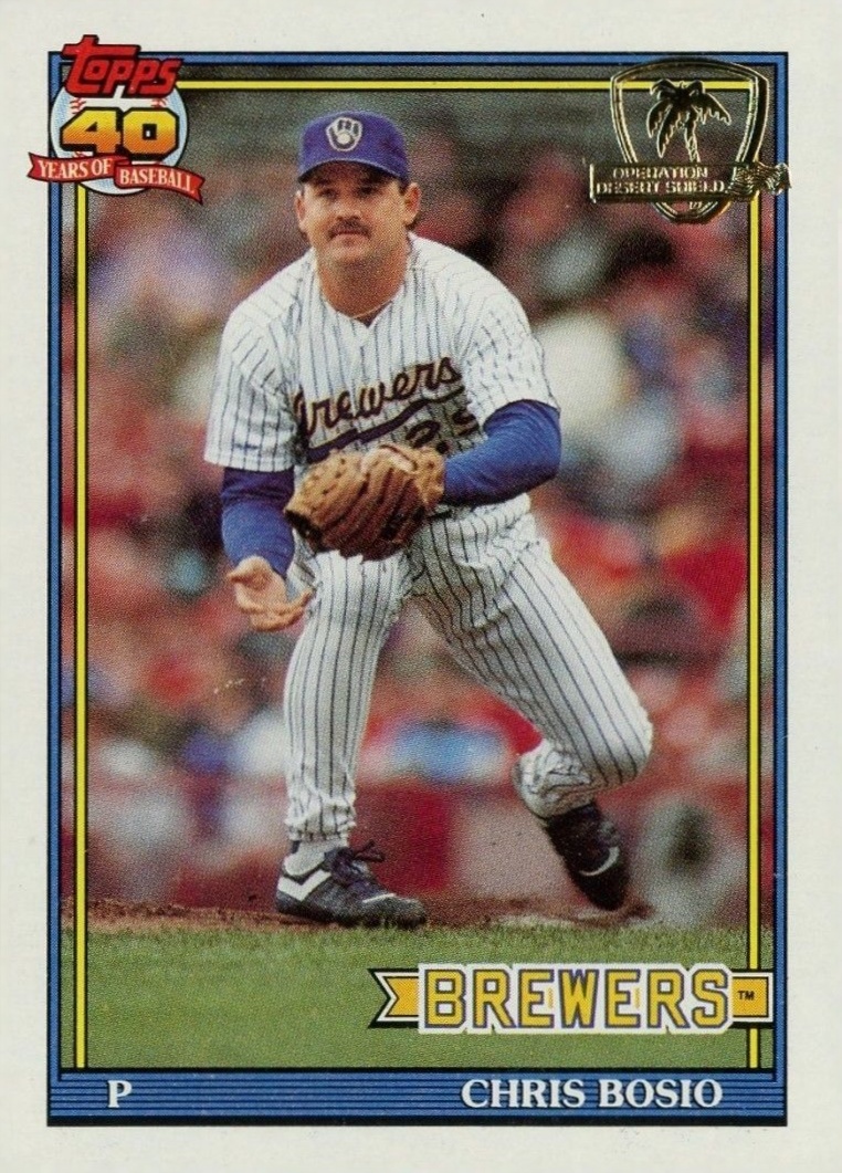1991 Topps Desert Shield Chris Bosio #217 Baseball Card