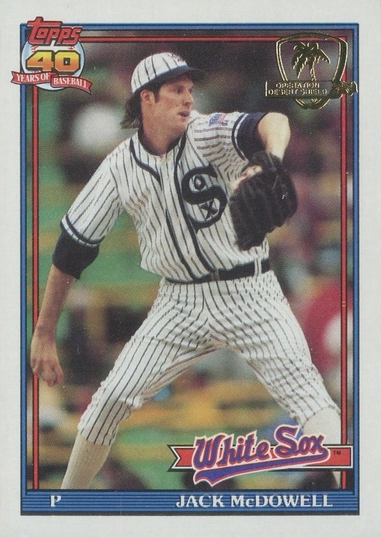 1991 Topps Desert Shield Jack McDowell #219 Baseball Card