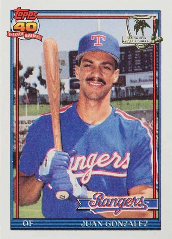 1991 Topps Desert Shield Juan Gonzalez #224 Baseball Card