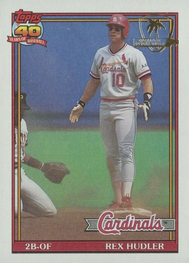 1991 Topps Desert Shield Rex Hudler #228 Baseball Card