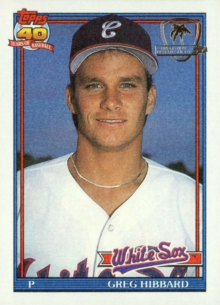 1991 Topps Desert Shield Greg Hibbard #256 Baseball Card