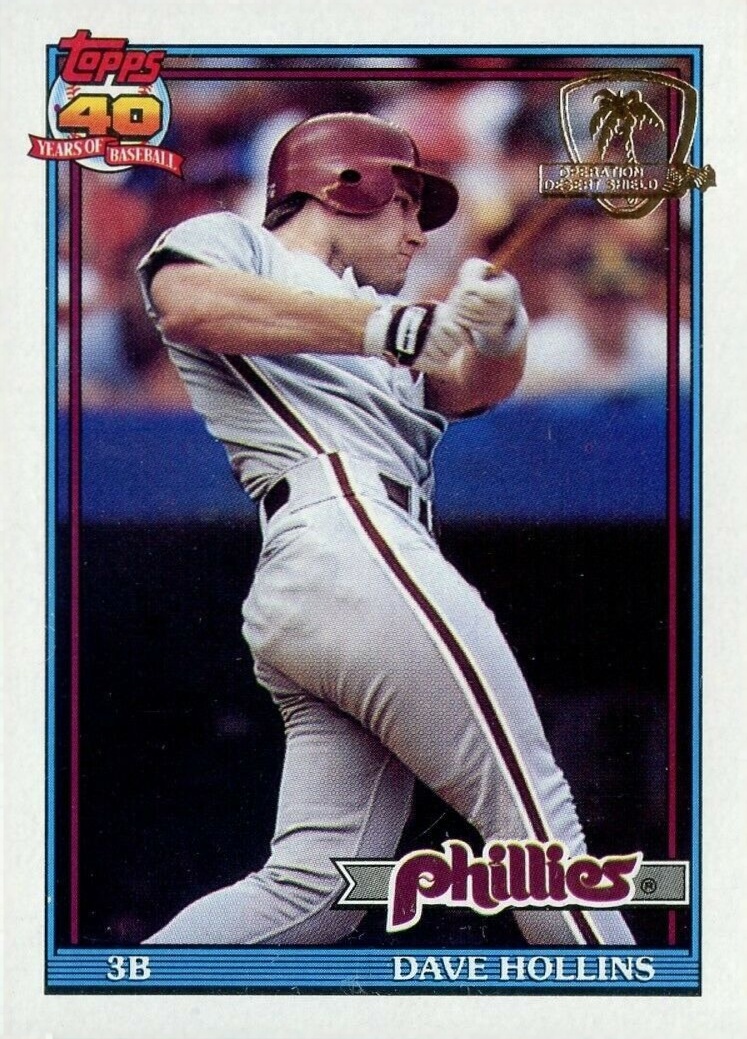 1991 Topps Desert Shield Dave Hollins #264 Baseball Card