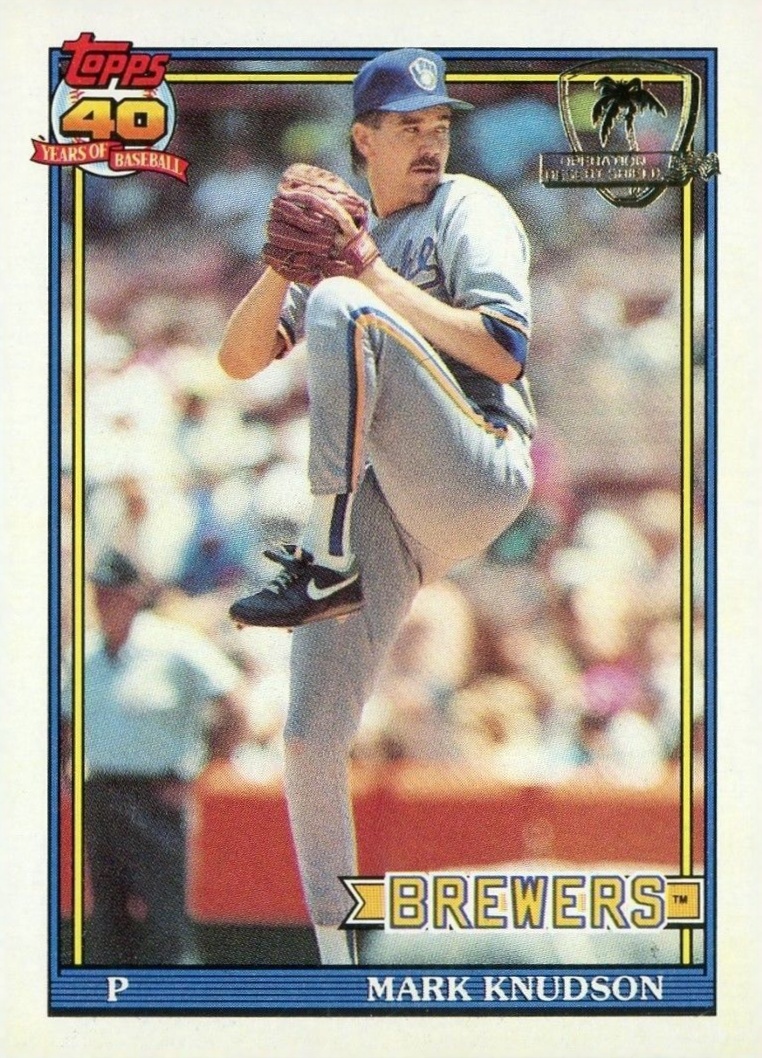 1991 Topps Desert Shield Mark Knudson #267 Baseball Card