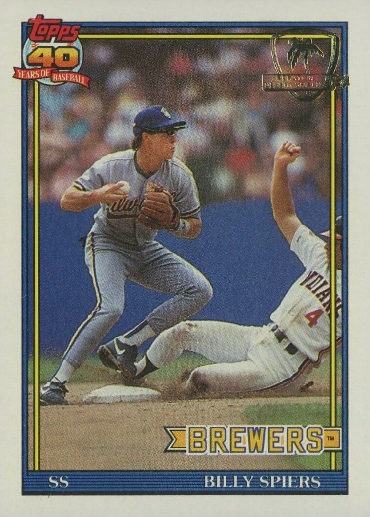 1991 Topps Desert Shield Billy Spiers #284 Baseball Card