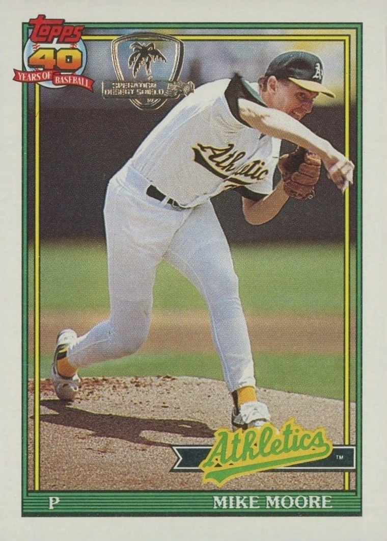 1991 Topps Desert Shield Mike Moore #294 Baseball Card