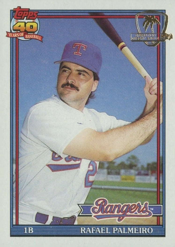 1991 Topps Desert Shield Rafael Palmeiro #295 Baseball Card