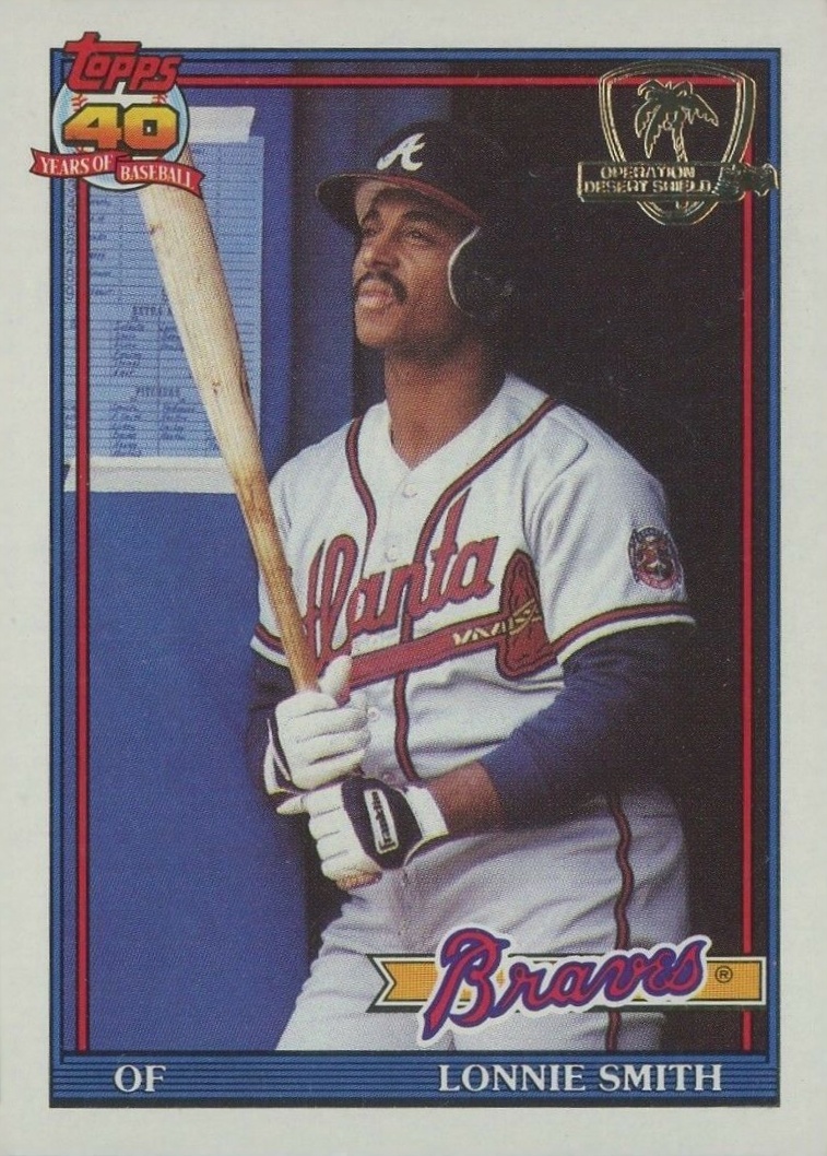 1991 Topps Desert Shield Lonnie Smith #306 Baseball Card