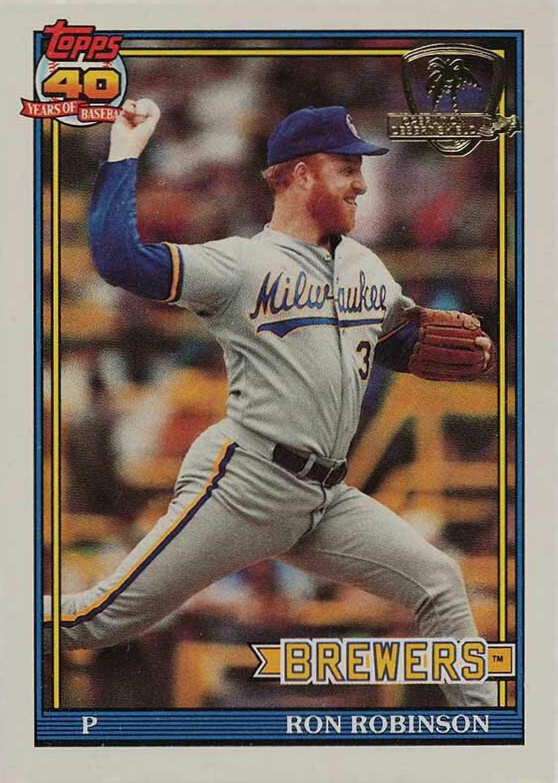 1991 Topps Desert Shield Ron Robinson #313 Baseball Card