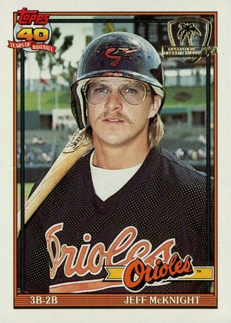 1991 Topps Desert Shield Jeff McKnight #319 Baseball Card