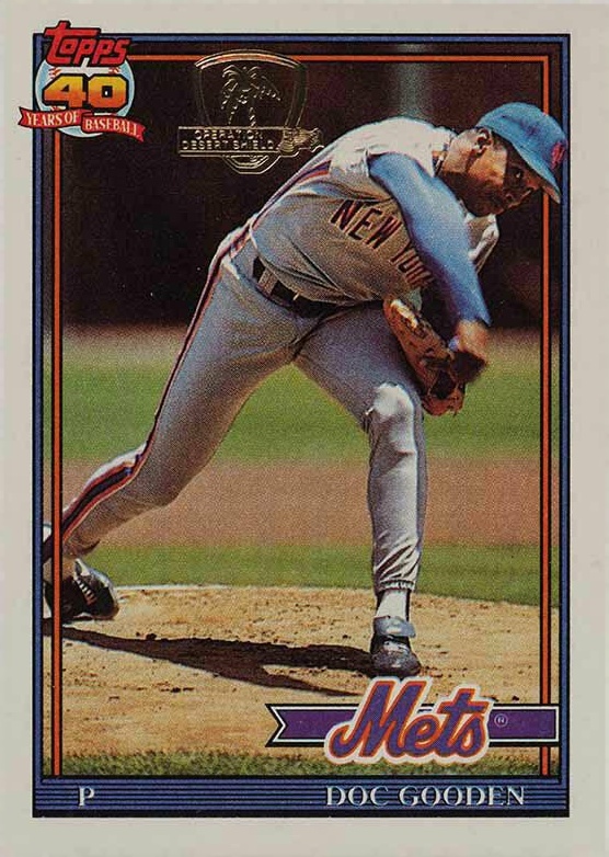 1991 Topps Desert Shield Dwight Gooden #330 Baseball Card