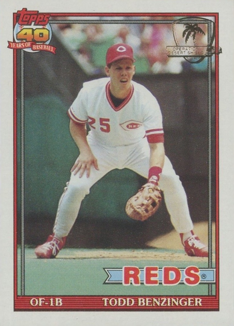 1991 Topps Desert Shield Todd Benzinger #334 Baseball Card
