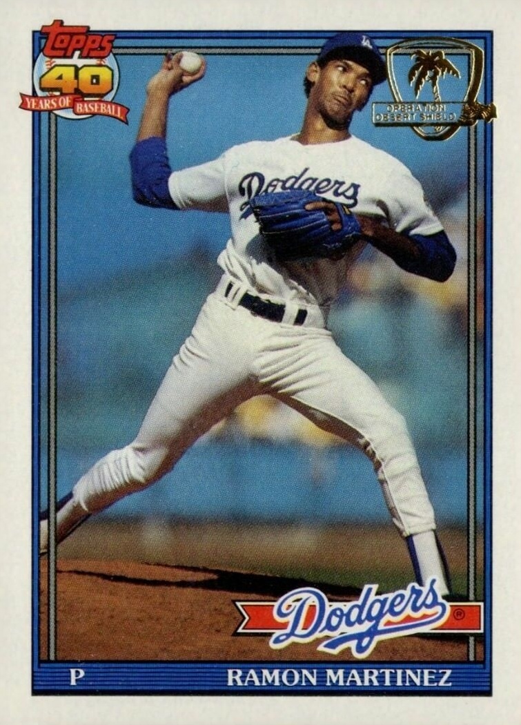 1991 Topps Desert Shield Ramon Martinez #340 Baseball Card