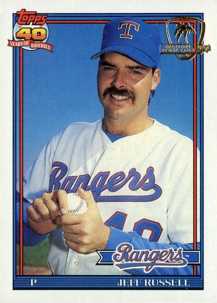 1991 Topps Desert Shield Jeff Russell #344 Baseball Card