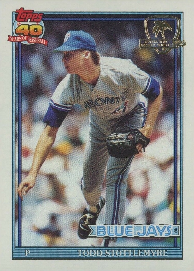 1991 Topps Desert Shield Todd Stottlemyre #348 Baseball Card
