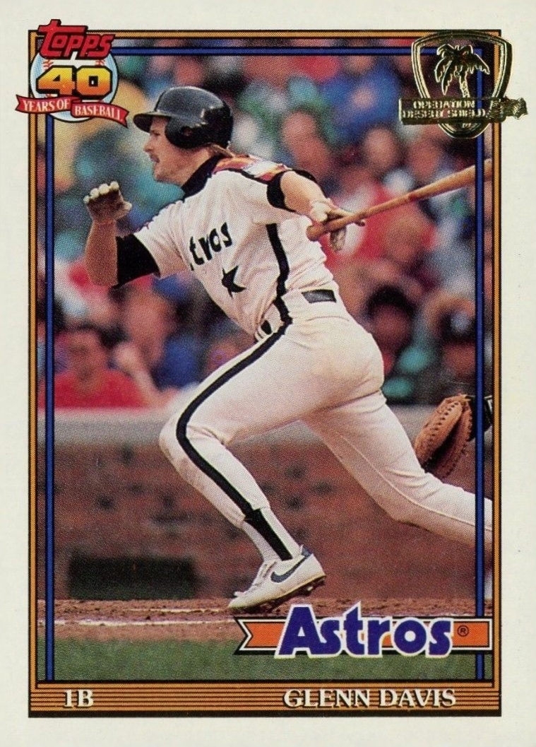 1991 Topps Desert Shield Glenn Davis #350 Baseball Card