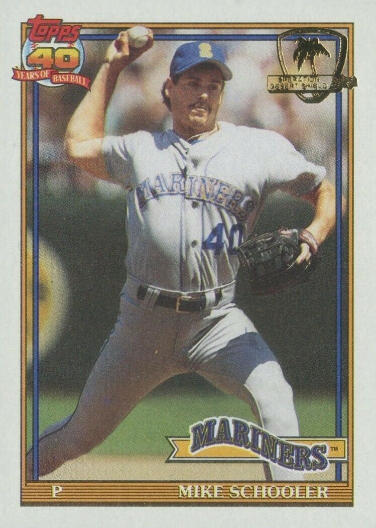 1991 Topps Desert Shield Mike Schooler #365 Baseball Card