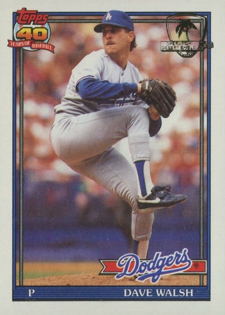 1991 Topps Desert Shield Dave Walsh #367 Baseball Card