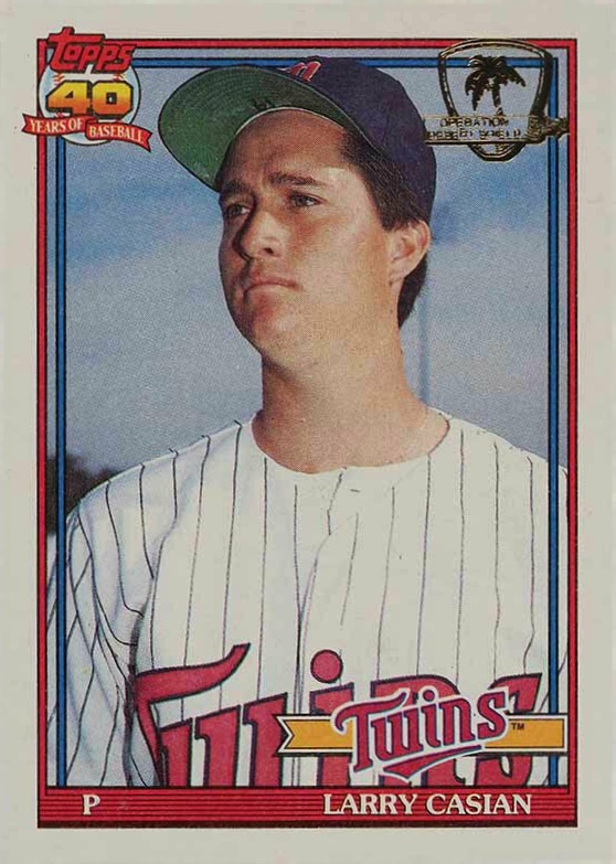 1991 Topps Desert Shield Larry Casian #374 Baseball Card