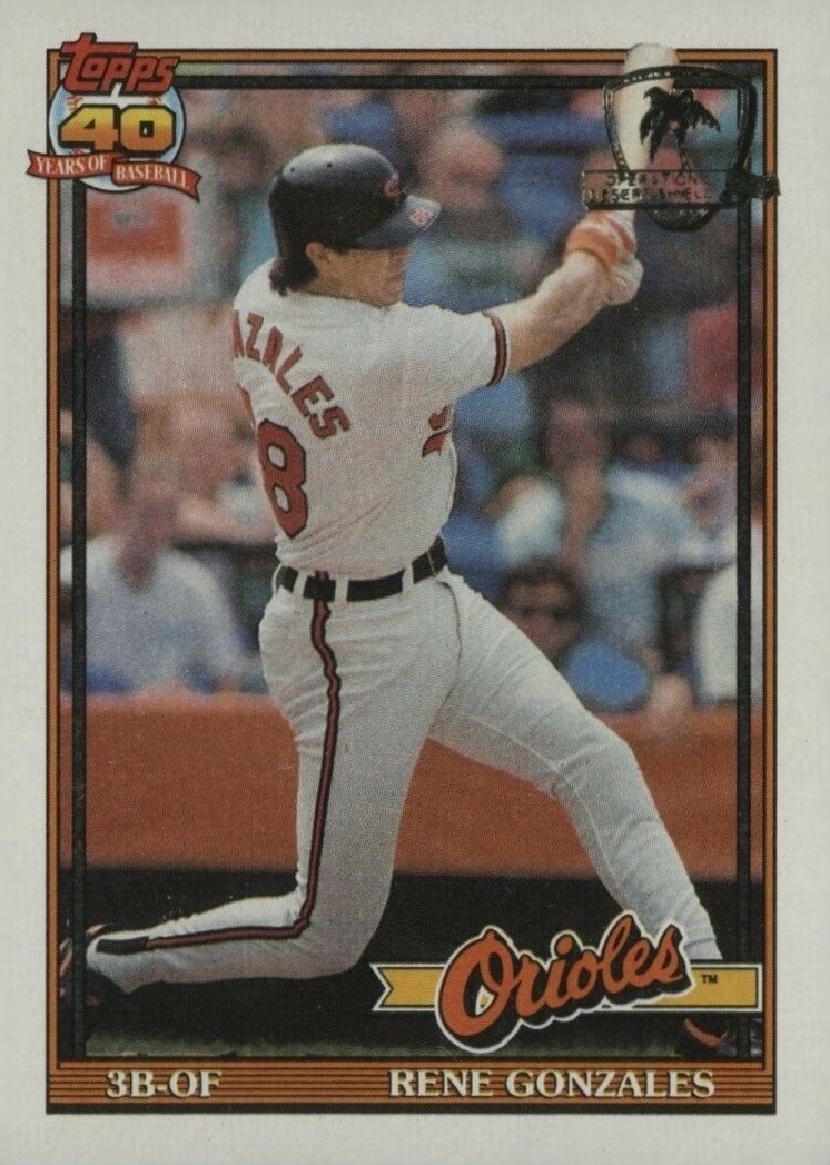 1991 Topps Desert Shield Rene Gonzales #377 Baseball Card