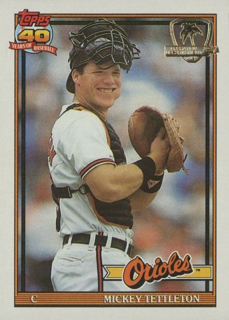 1991 Topps Desert Shield Mickey Tettleton #385 Baseball Card