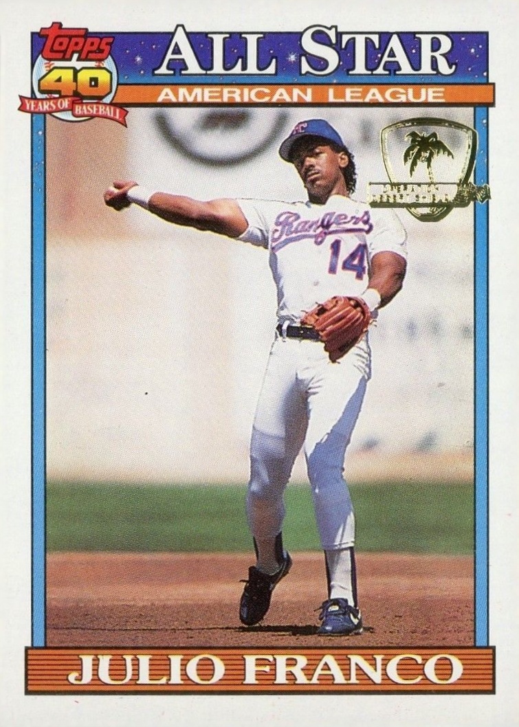 1991 Topps Desert Shield Julio Franco #387 Baseball Card