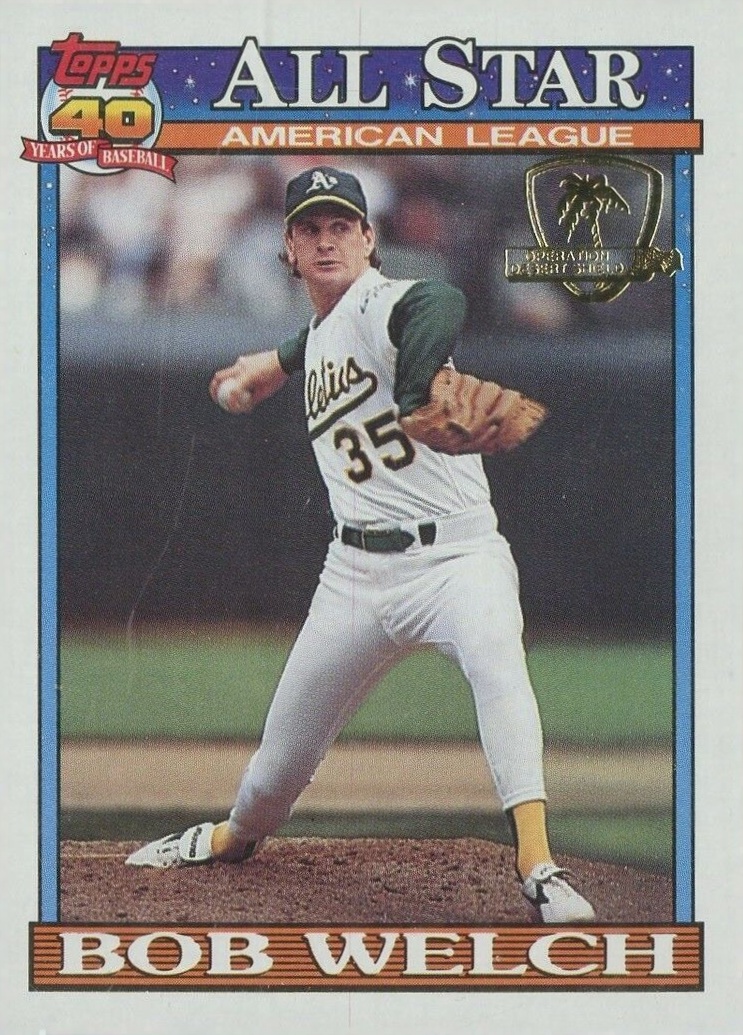 1991 Topps Desert Shield Bob Welch #394 Baseball Card