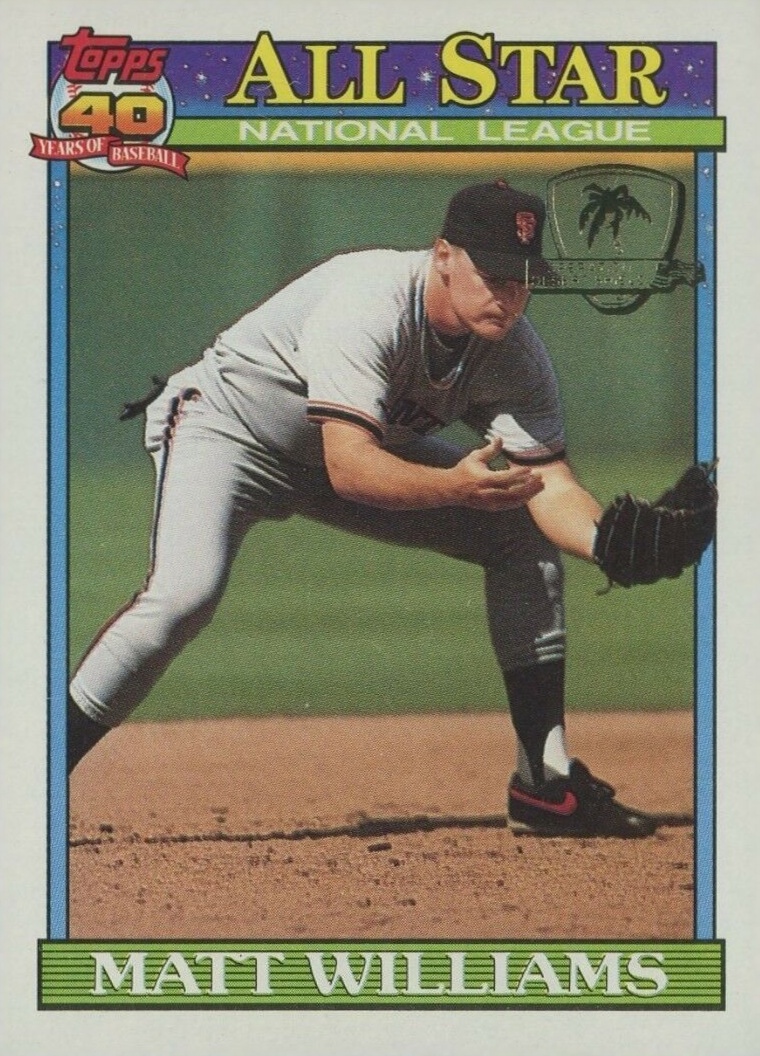 1991 Topps Desert Shield Matt Williams #399 Baseball Card