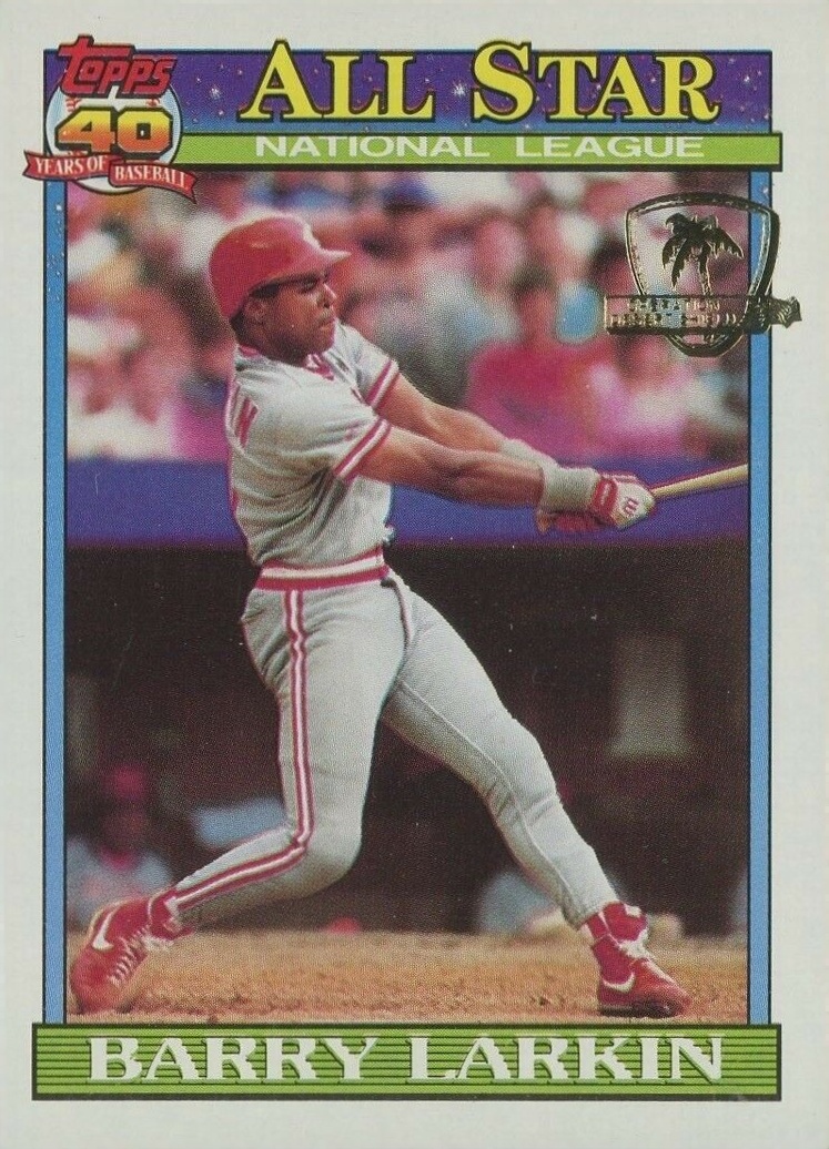 1991 Topps Desert Shield Barry Larkin #400 Baseball Card
