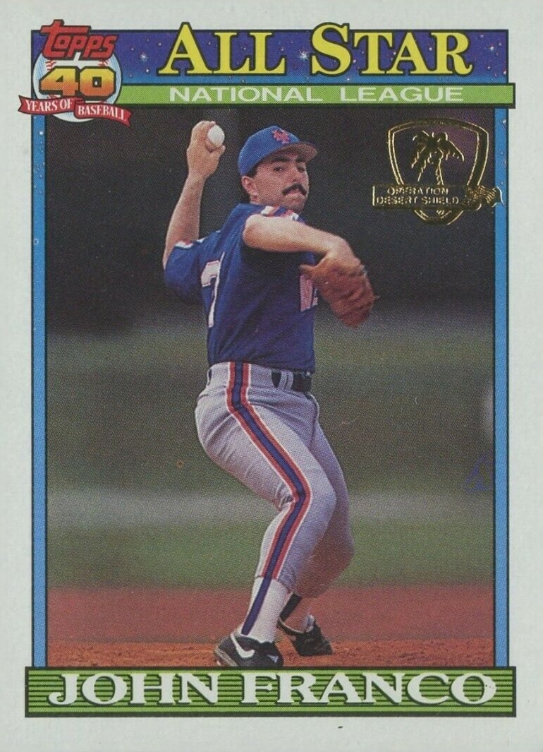 1991 Topps Desert Shield John Franco #407 Baseball Card
