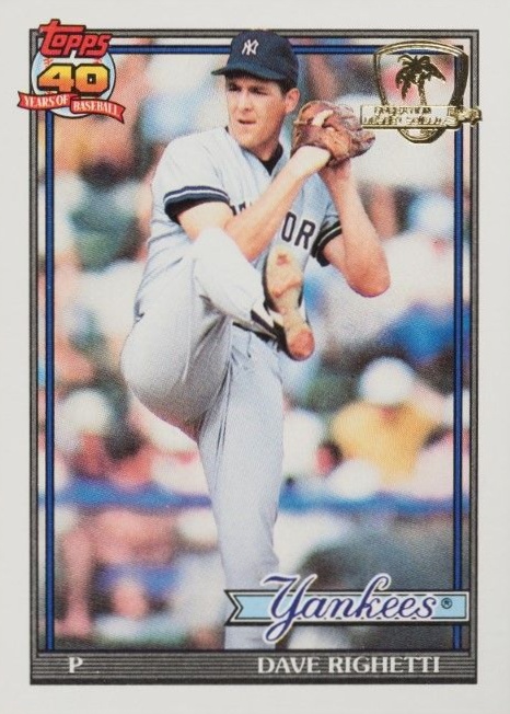 1991 Topps Desert Shield Dave Righetti #410 Baseball Card
