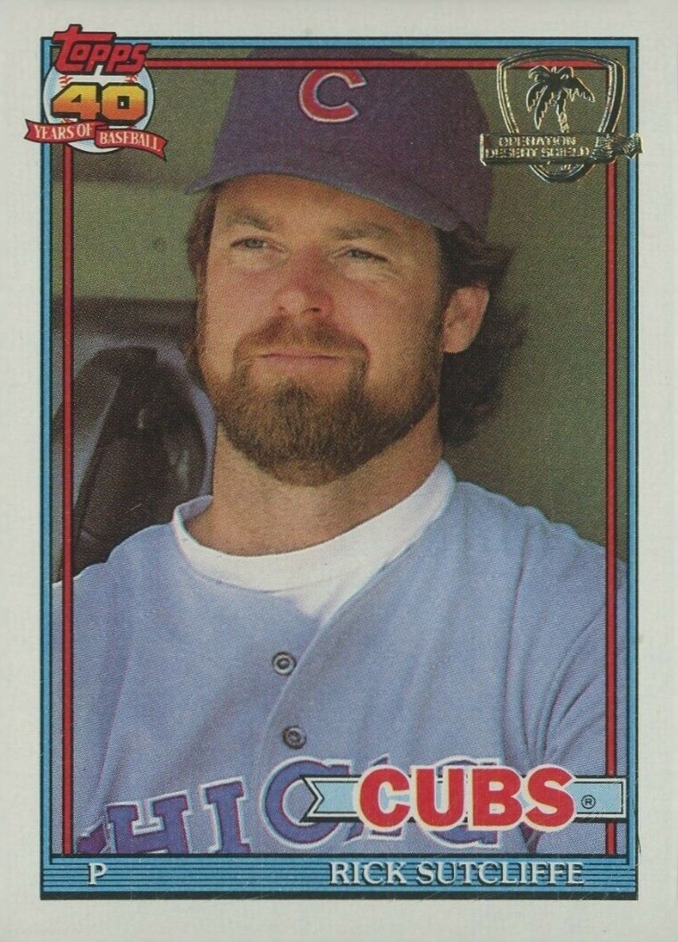 1991 Topps Desert Shield Rick Sutcliffe #415 Baseball Card
