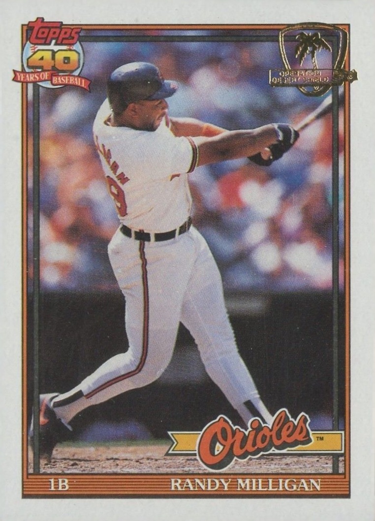 1991 Topps Desert Shield Randy Milligan #416 Baseball Card
