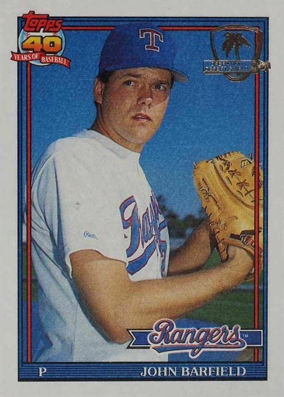 1991 Topps Desert Shield John Barfield #428 Baseball Card