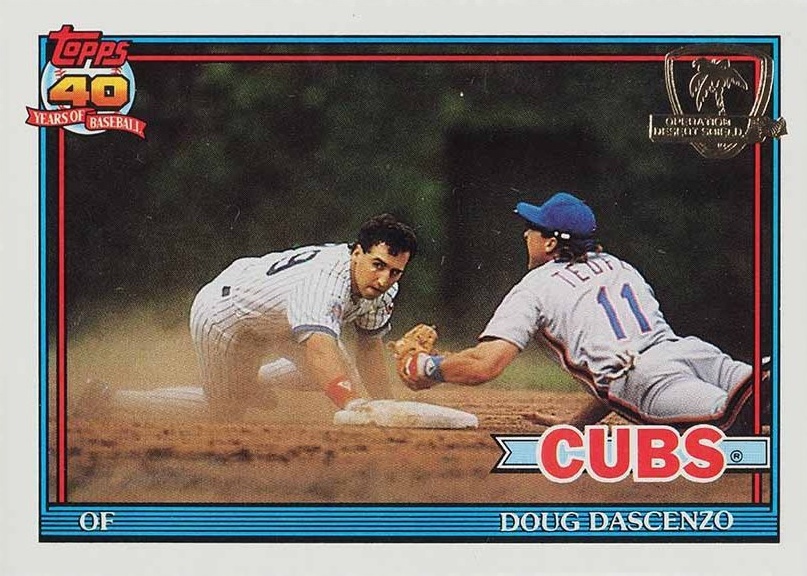 1991 Topps Desert Shield Doug Dascenzo #437 Baseball Card
