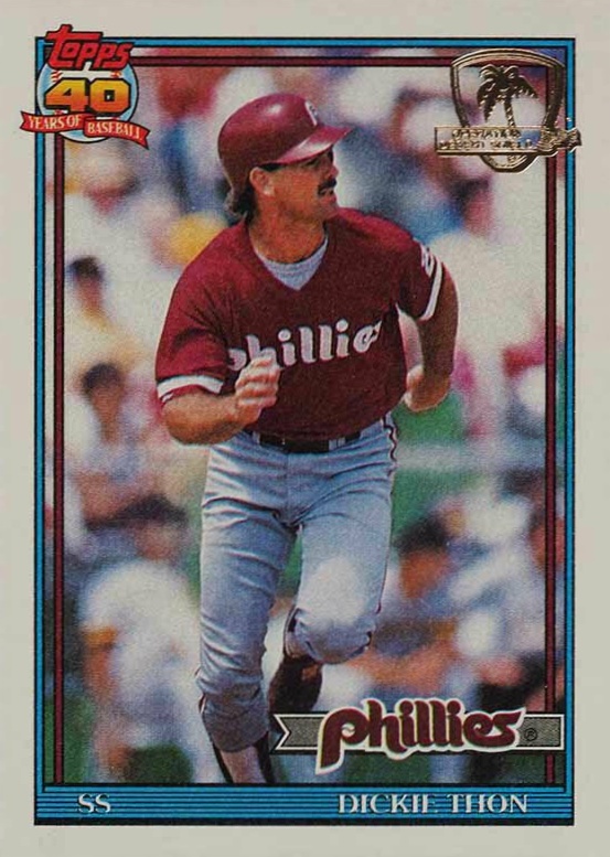 1991 Topps Desert Shield Dickie Thon #439 Baseball Card