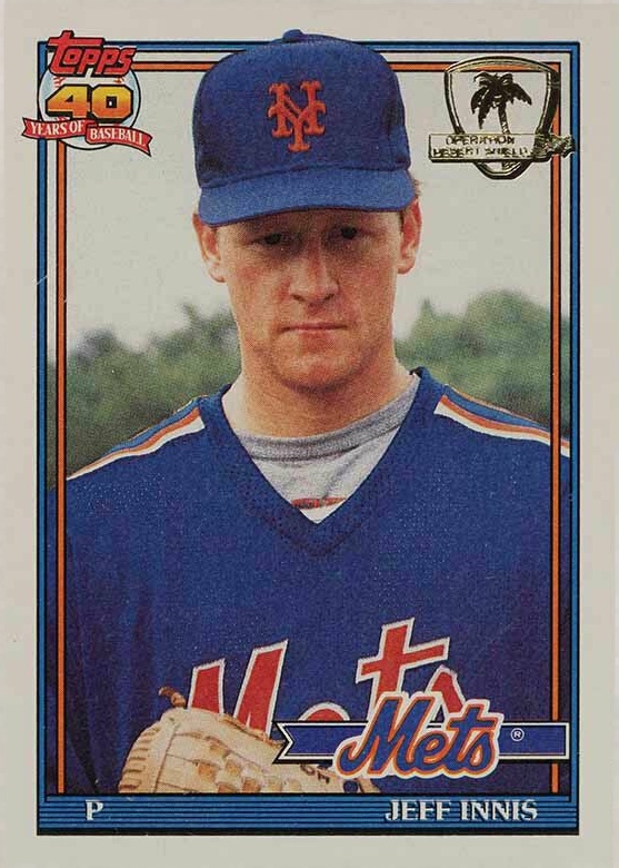 1991 Topps Desert Shield Jeff Innis #443 Baseball Card