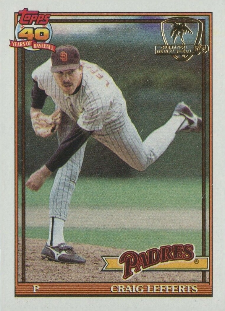 1991 Topps Desert Shield Craig Lefferts #448 Baseball Card