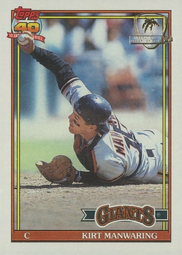 1991 Topps Desert Shield Kirt Manwaring #472 Baseball Card