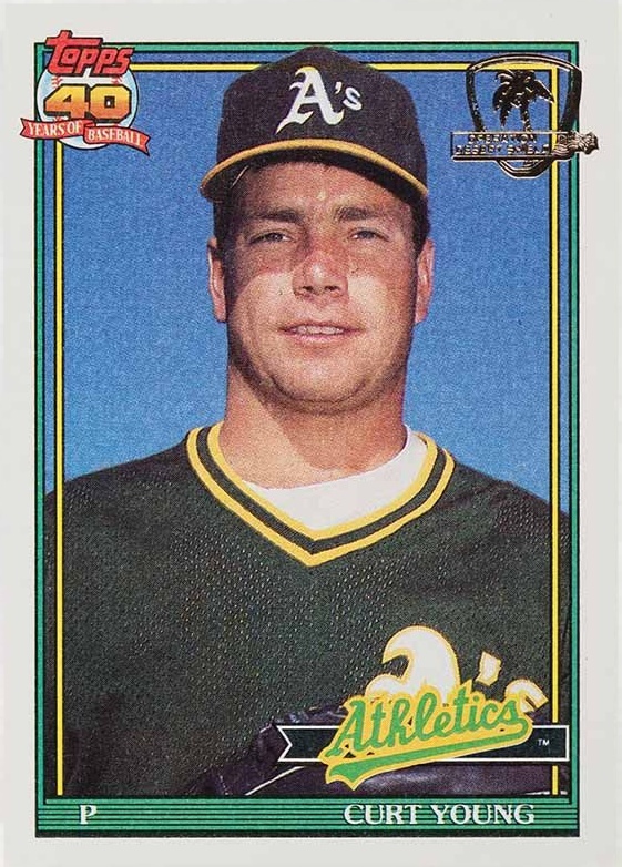 1991 Topps Desert Shield Curt Young #473 Baseball Card