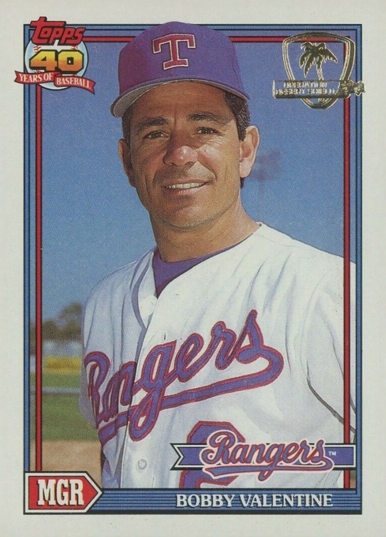 1991 Topps Desert Shield Bobby Valentine #489 Baseball Card