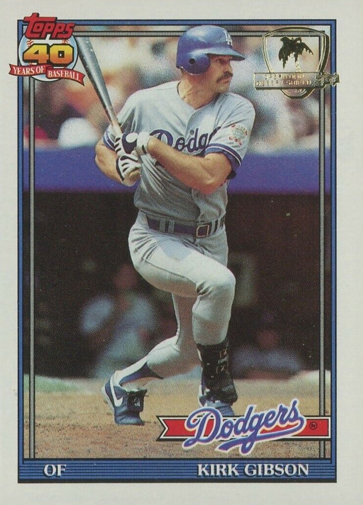 1991 Topps Desert Shield Kirk Gibson #490 Baseball Card