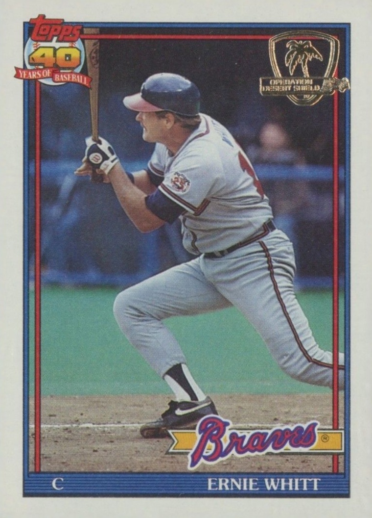 1991 Topps Desert Shield Ernie Whitt #492 Baseball Card