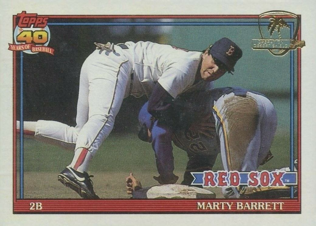 1991 Topps Desert Shield Marty Barrett #496 Baseball Card