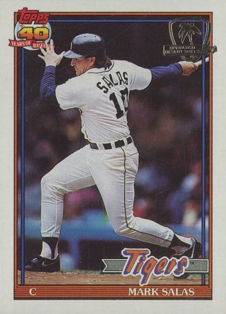 1991 Topps Desert Shield Mark Salas #498 Baseball Card