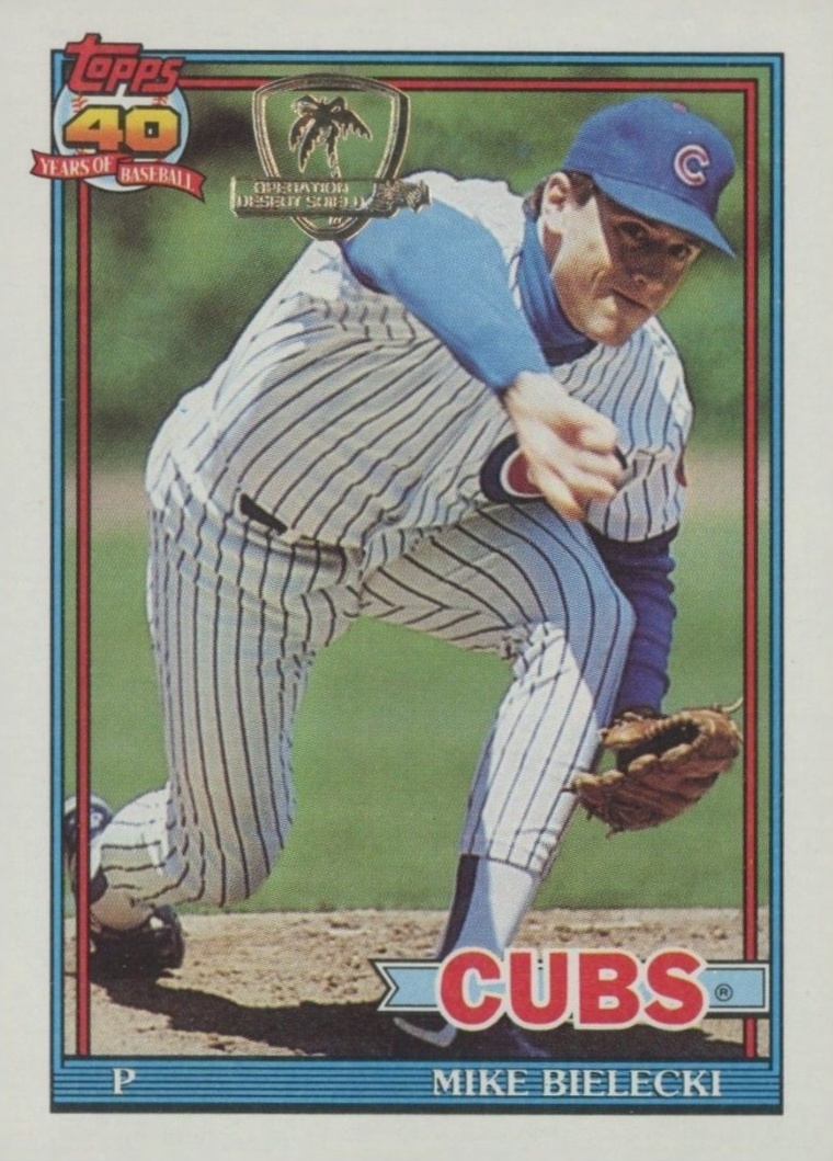 1991 Topps Desert Shield Mike Bielecki #501 Baseball Card