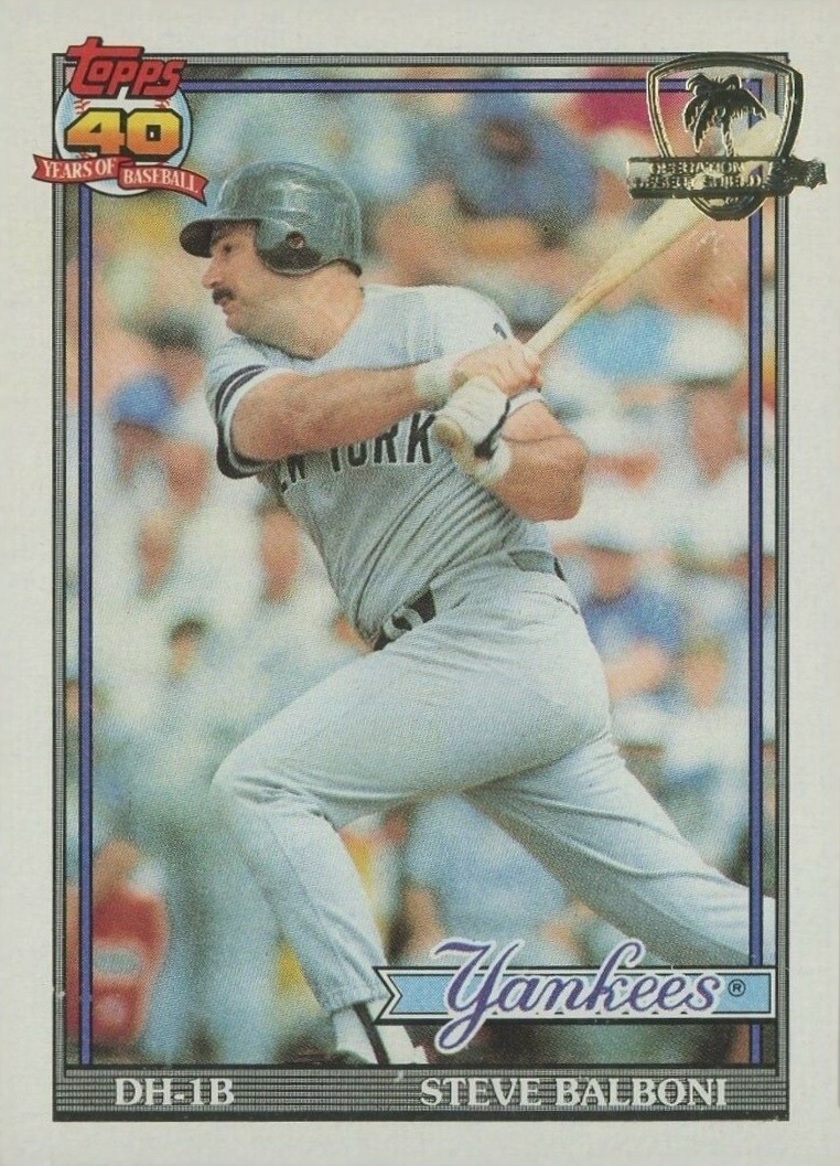 1991 Topps Desert Shield Steve Balboni #511 Baseball Card