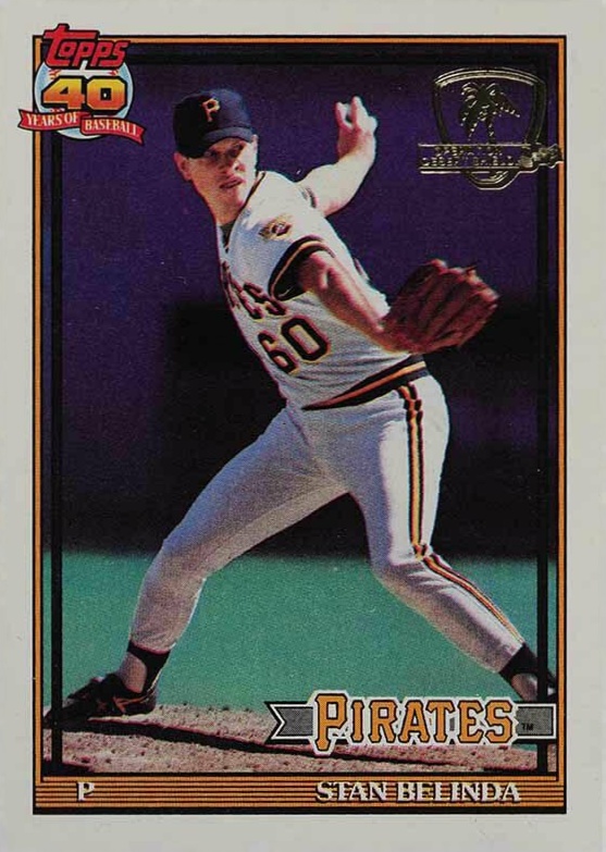 1991 Topps Desert Shield Stan Belinda #522 Baseball Card